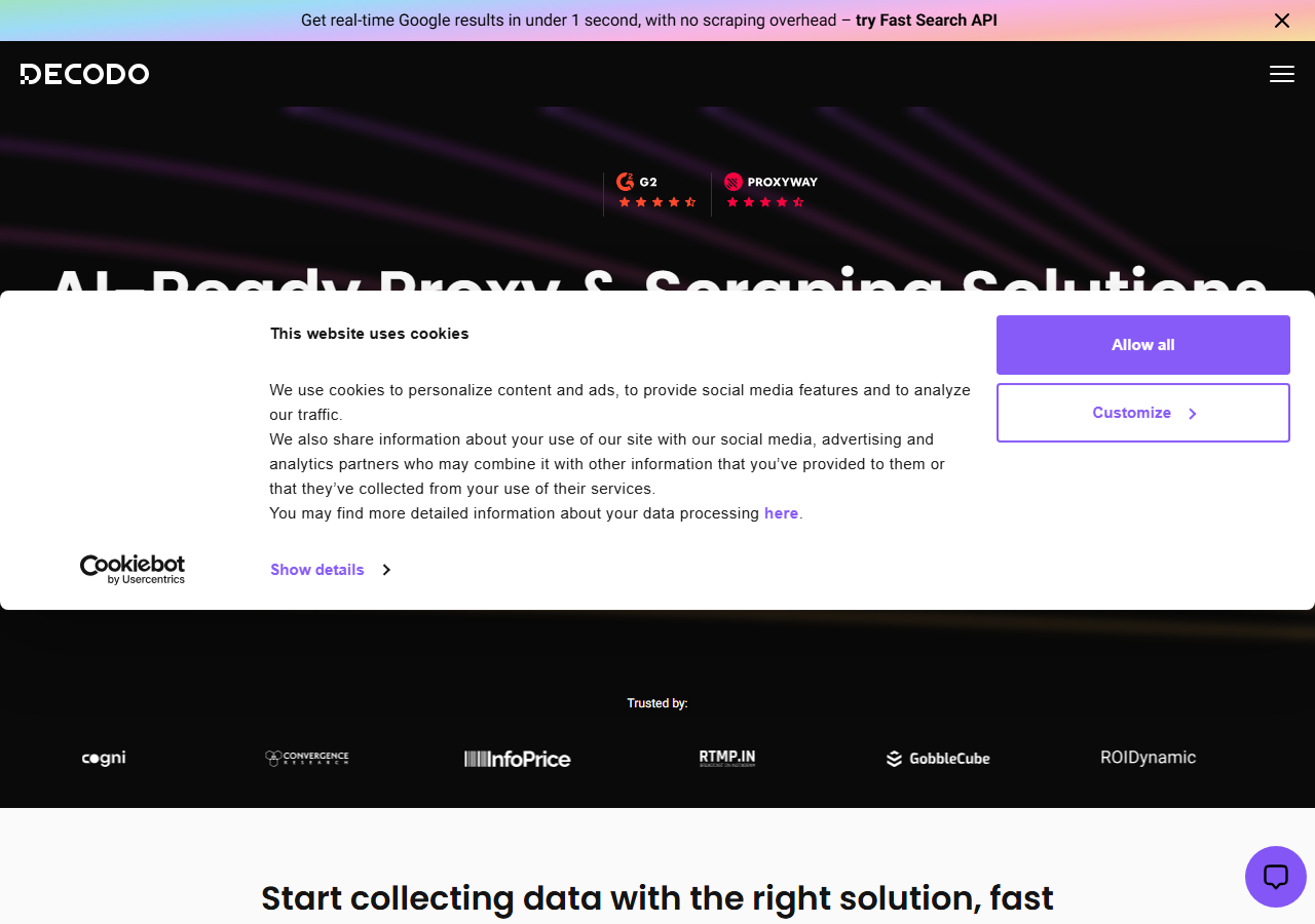 Smartproxy homepage
